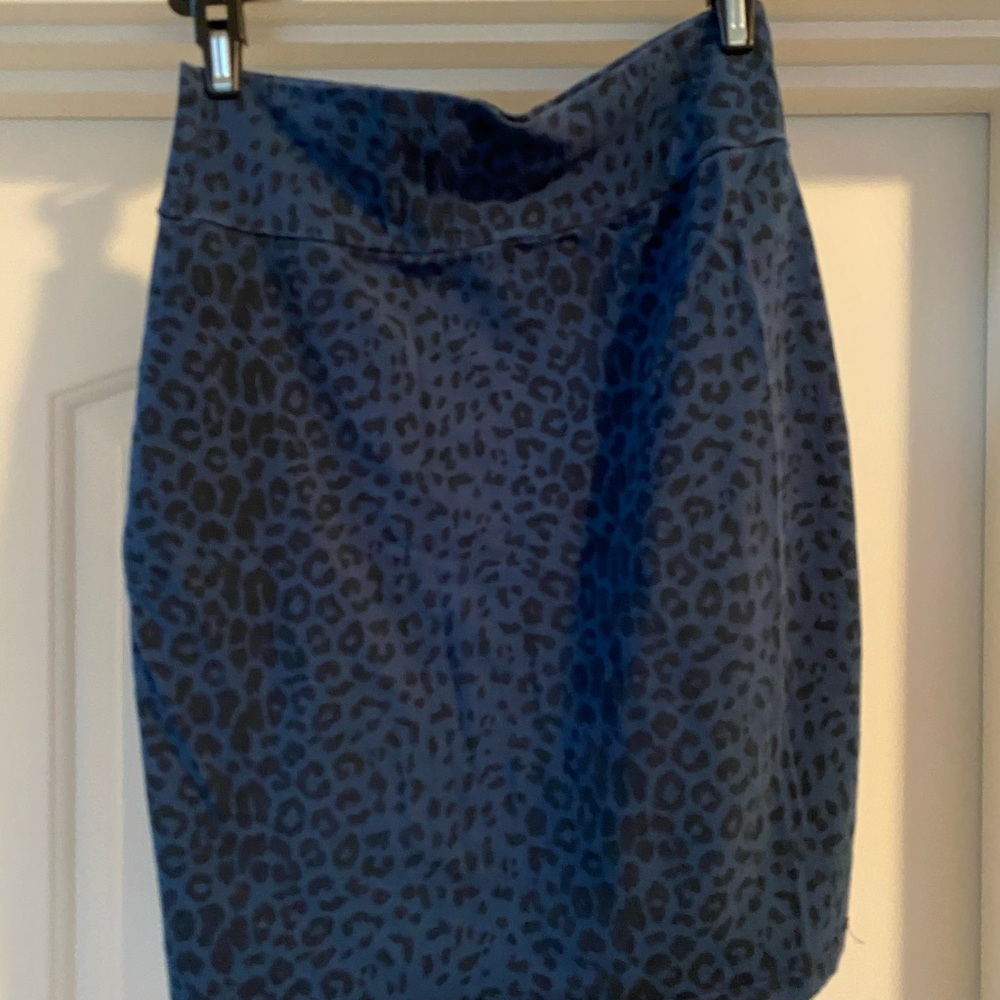 Women’s mini skirt leopard print blue